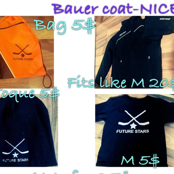 Bauer coat, hockey carry bag, hockey star toque and tshirt - Picture 1 of 1